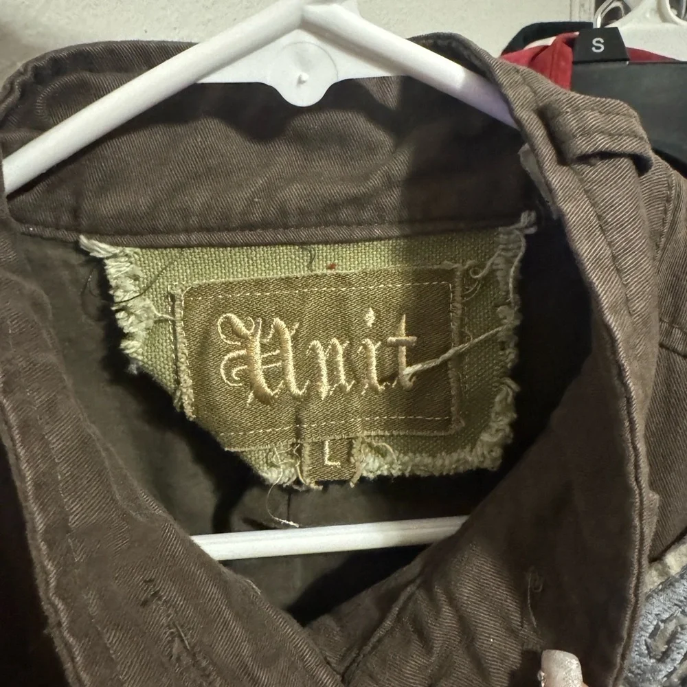 UNIT Brand Military Jacket Women's Size Large Olive Green Patches Embroidered - Picture 4 of 6
